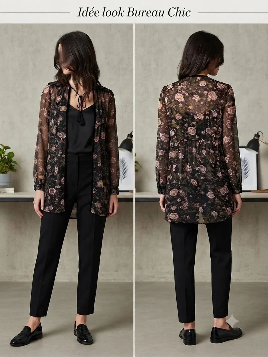 🌷Flowy floral transparent Zara short dress/tunic L 42☀️ – photo 6